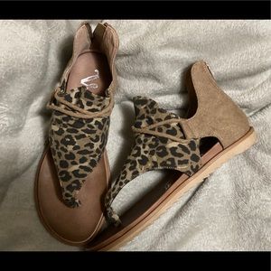 Boutique Leopard Print Sandals